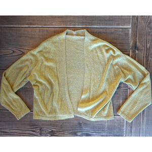Vintage 90s Cardigan‎ Sweater Womens Medium Green Open Knit Cropped Fairy Grunge